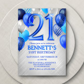 21. Mens Blue Birthday Einladung