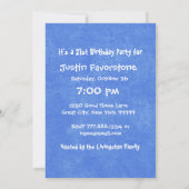 21. Modern Birthday Party Red White Blue W1797D1 Einladung (Rückseite)