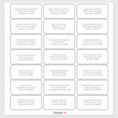 21 Moderne Minimalistische individuelle Gästebamen Aufkleber (Blatt)