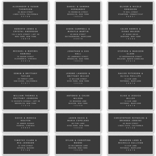 21 Moderne Schwarz-weiße Gästeschriften Aufkleber (Vorderseite)