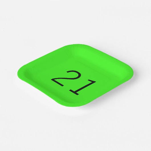 21 Neongrüne Farbe des benutzerdefinierten Zeitalt Pappteller (Gewinkelt)