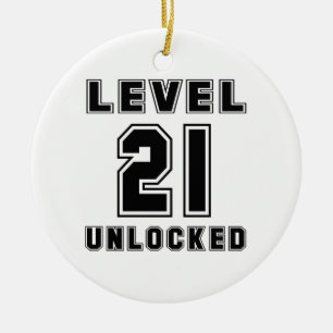 21 Nicht verschlossene Levels Geburtstag Keramik Ornament