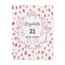 21 Noch einmal rosa Niedliche Geburtstag Party Ein