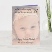 21. noch phantastisches lila-Schwarz-Geburtstag-Fo Karte (Vorderseite)