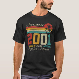 21. November Vintag 2001 21. Geburtstag T-Shirt