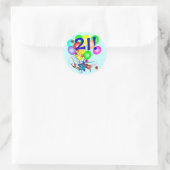 21! oder jedes Alter Birthday Balloons Round Stick Runder Aufkleber (Tasche)