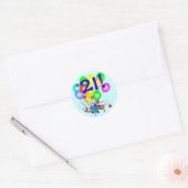 21! oder jedes Alter Birthday Balloons Round Stick Runder Aufkleber (Umschlag)