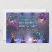 21. Party Einladung-Ballons Einladung (Rückseite)