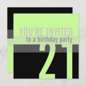 21. Party Einladungen zum Geburtstag {Minzgrün} (Vorne/Hinten)
