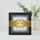 21. Party Silber Gold Einladung (Stehend Vorderseite)