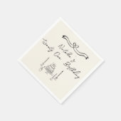 21. Retro Hand geschrieben Gezeichnet Kuchen Bow G Serviette (Ecke)