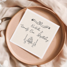 21. Retro Hand geschrieben Gezeichnet Kuchen Bow G