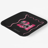 21 Retro Wavy Black Pink Geburtstag Pappteller (Gewinkelt)