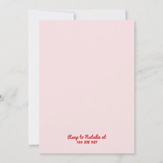 21. Rosa Handgezeichnete farbenfrohe Streifen Gebu Einladung (Rückseite)