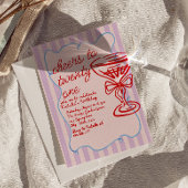 21. Rosa Handgezeichnetes Champagner Foto Geburtst Einladung