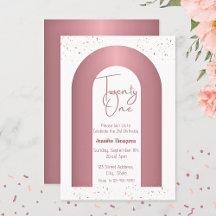 21 Rose Gold Arch Minimalist 21. Geburtstag