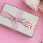 21. Rose Gold Glitzer Quadratischer Aufkleber