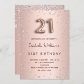 21. Rose Golddiamanten Einladung (Vorne/Hinten)