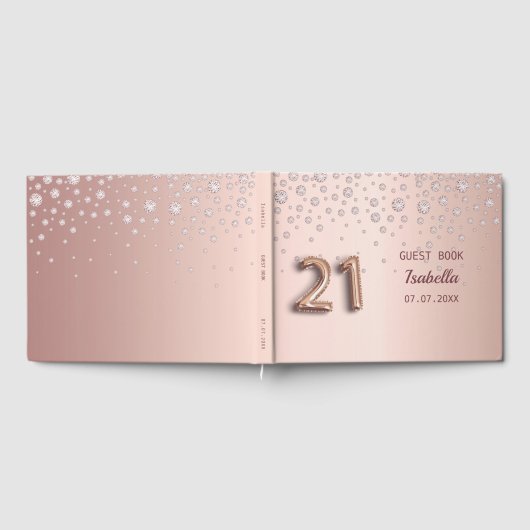 21. Rose Golddiamanten Gästebuch (Voll)