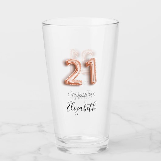 21. Rose Goldname Glas (Vorderseite)