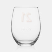 21. Rose Goldname Weinglas Ohne Stiel (Rückseite)