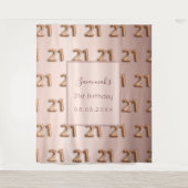 21. Rose Goldpinke Wandteppich (Vorderseite)