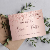 21. Rose Goldstars Save the Date Postkarte