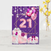 21. Saitenleuchten Rosa Goldgeschenke verfärben Ge Karte (Gelbe Blume)