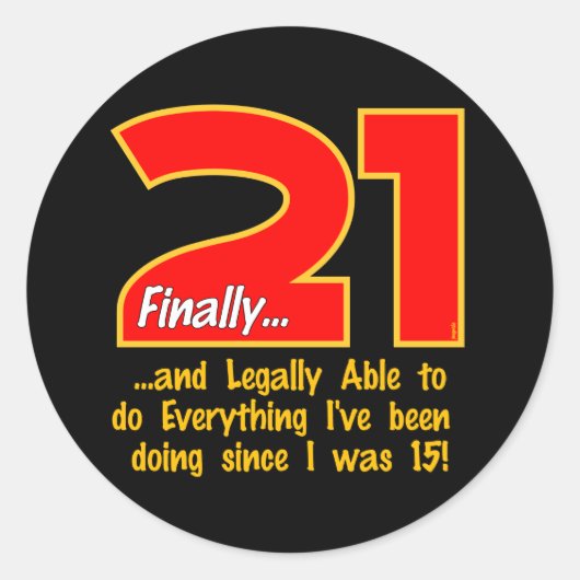 21 Schließlich Runder Aufkleber (Vorderseite)