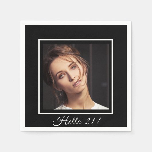 21. Schwarz-weißes Foto Serviette (Vorderseite)