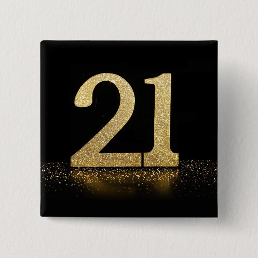 21. Schwarzer Glitzer-Effekt-Taste Button Abzeiche (Vorderseite)