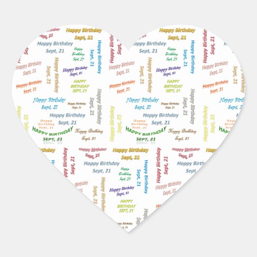 21. September Herz-Aufkleber (Vorderseite)