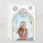 21. Silver Retro Disco Glitzer Einladung (Rückseite)