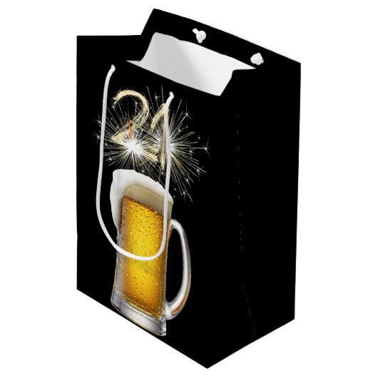 21. Sparkler in Beer Mittlere Geschenktüte (Vorderseite Schrägansicht)