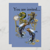 21. Steampunk Geburtstag Einladung (Vorne/Hinten)