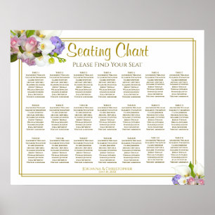 21 Tabelle Blumenpastel Hochzeitstabelle Poster