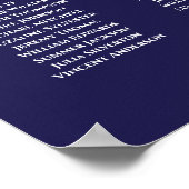 21 Tabelle einfache blaue Hochzeitssattelkarte für Poster (Ecke)