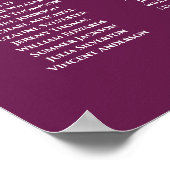 21 Tabelle Einfache Hochzeitssitzkarte Poster (Ecke)