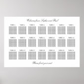 21 Tabelle Elegantes Minimalistisches Sitzdiagramm Poster (Vorne)