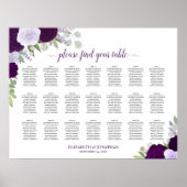 21 Tabelle Lila Boho Blumenzettel Poster (Vorne)