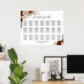 21 Tabelle Rostornorange Blütensitzplan Poster (Heimbüro)