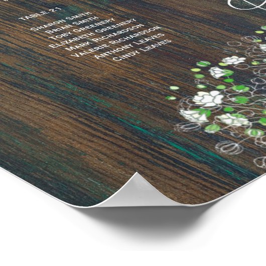 21 Tabelle Rustikales Holz Gypsophila FOTO SITZEND Poster (Ecke)