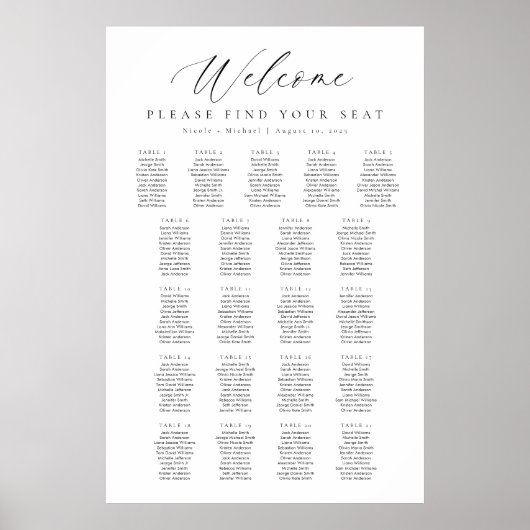 21 Tabellen - Begrüßungsdiagramm Poster (Vorne)