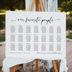21 Tabellen Unsere Lieblings-Sitzplan Poster