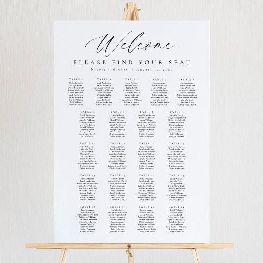 21 Tables Sitzplan Willkommen Poster