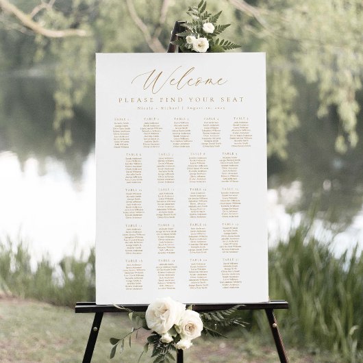 21 Tables Sitzplan Willkommen Poster