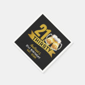 21 & THIRSTY-21ST BIRTHDAY INVITATION SERVIETTE (Ecke)
