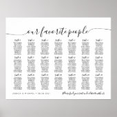 21 Tisch Elegant unsere Lieblings-Sitzkarte Poster (Vorne)