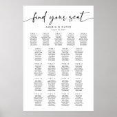 21 Tische finden Sie Ihre Sitzkarte. Poster (Vorne)