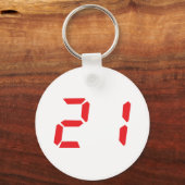 21 twenty-one red alarm clock digital number schlüsselanhänger (Vorderseite)